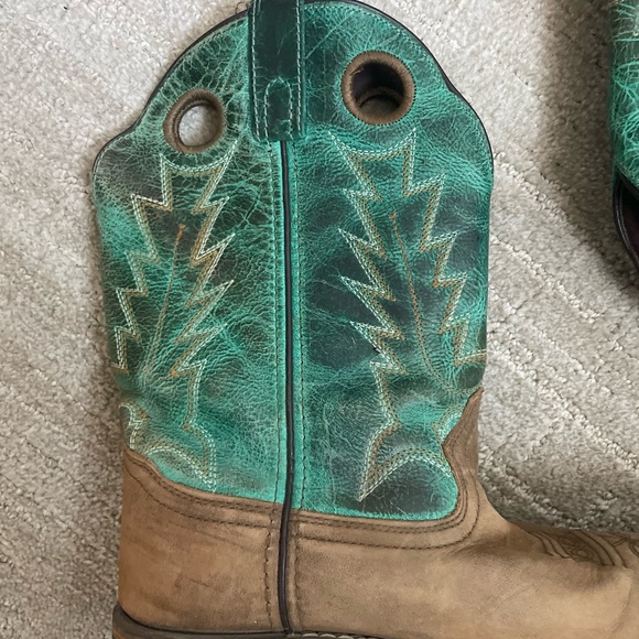 SMOKY MOUNTAIN COWBOY TEAL BROWN BOOTS 6 - Picture 5 of 5